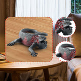Maxbell Simulation Lizard Figurine Compact Art Reptile Model for Gift Apartment Cafe Gray