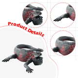 Maxbell Simulation Lizard Figurine Compact Art Reptile Model for Gift Apartment Cafe Gray