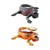 Maxbell Simulation Lizard Figurine Compact Art Reptile Model for Gift Apartment Cafe Gray