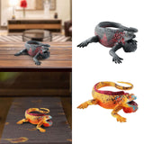 Maxbell Simulation Lizard Figurine Compact Art Reptile Model for Gift Apartment Cafe Gray