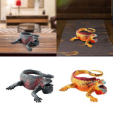 Maxbell Simulation Lizard Figurine Compact Art Reptile Model for Gift Apartment Cafe Gray