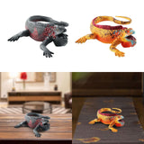 Maxbell Simulation Lizard Figurine Compact Art Reptile Model for Gift Apartment Cafe Gray