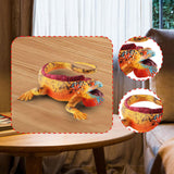 Maxbell Simulation Lizard Figurine Compact Art Reptile Model for Gift Apartment Cafe Yellow
