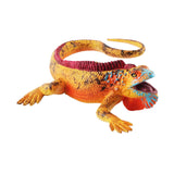 Maxbell Simulation Lizard Figurine Compact Art Reptile Model for Gift Apartment Cafe Yellow