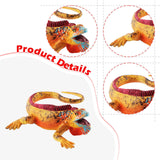 Maxbell Simulation Lizard Figurine Compact Art Reptile Model for Gift Apartment Cafe Yellow
