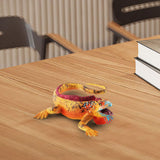 Maxbell Simulation Lizard Figurine Compact Art Reptile Model for Gift Apartment Cafe Yellow