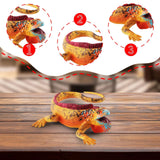 Maxbell Simulation Lizard Figurine Compact Art Reptile Model for Gift Apartment Cafe Yellow