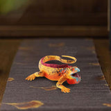 Maxbell Simulation Lizard Figurine Compact Art Reptile Model for Gift Apartment Cafe Yellow