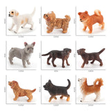 Maxbell 9x Mini Dog Figurines Toy Mini Crafts for Bath Toys Photo Props Cake Toppers