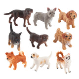 Maxbell 9x Mini Dog Figurines Toy Mini Crafts for Bath Toys Photo Props Cake Toppers