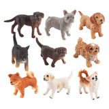 Maxbell 9x Mini Dog Figurines Toy Mini Crafts for Bath Toys Photo Props Cake Toppers