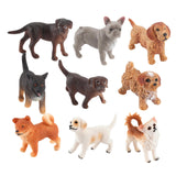 Maxbell 9x Mini Dog Figurines Toy Mini Crafts for Bath Toys Photo Props Cake Toppers