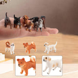 Maxbell 9x Mini Dog Figurines Toy Mini Crafts for Bath Toys Photo Props Cake Toppers