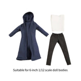 Maxbell 3Pcs 1/12 Scale Wind Coat and Pants Vest Miniature Model for 6" Male Figures