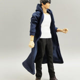 Maxbell 3Pcs 1/12 Scale Wind Coat and Pants Vest Miniature Model for 6" Male Figures