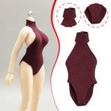 Maxbell 1:12 Scale Action Figure Clothes Swimsuit Mini for 6 inch Action Figure Body Dark Red