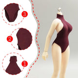 Maxbell 1:12 Scale Action Figure Clothes Swimsuit Mini for 6 inch Action Figure Body Dark Red