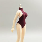 Maxbell 1:12 Scale Action Figure Clothes Swimsuit Mini for 6 inch Action Figure Body Dark Red