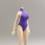 Maxbell 1:12 Scale Action Figure Clothes Swimsuit Mini for 6 inch Action Figure Body Light Purple