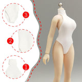 Maxbell 1:12 Scale Action Figure Clothes Swimsuit Mini for 6 inch Action Figure Body White