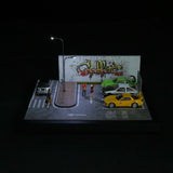 Maxbell 1/64 Scale Model Car Display Case Street Diorama Ornament Showcase Organizer