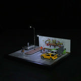 Maxbell 1/64 Scale Model Car Display Case Street Diorama Ornament Showcase Organizer