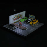 Maxbell 1/64 Scale Model Car Display Case Street Diorama Ornament Showcase Organizer