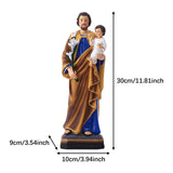 Maxbell ST. Joseph and Child Jesus Blessing Statuess for Shelf Tabletop Housewarming