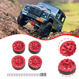 Maxbell 4x 1:12 1:16 RC Wheels DIY Assembly Wear Resistant Replace for 99sv2 C44 red