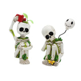 Maxbell 2 Pieces Miniature Skeleton Figurines Resin Crafts for Garden Indoor Outdoor