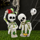 Maxbell 2 Pieces Miniature Skeleton Figurines Resin Crafts for Garden Indoor Outdoor
