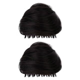 Maxbell Space Buns Hair Pieces Thick Headdress for Dance Performances Cosplay Events Black