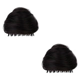 Maxbell Space Buns Hair Pieces Thick Headdress for Dance Performances Cosplay Events Black
