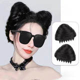 Maxbell Space Buns Hair Pieces Thick Headdress for Dance Performances Cosplay Events Black
