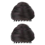 Maxbell Space Buns Hair Pieces Thick Headdress for Dance Performances Cosplay Events Brown Black