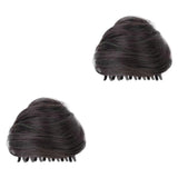 Maxbell Space Buns Hair Pieces Thick Headdress for Dance Performances Cosplay Events Brown Black