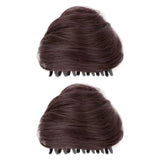 Maxbell Space Buns Hair Pieces Thick Headdress for Dance Performances Cosplay Events Dark Brown