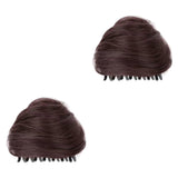 Maxbell Space Buns Hair Pieces Thick Headdress for Dance Performances Cosplay Events Dark Brown