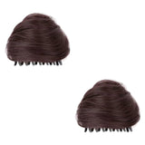 Maxbell Space Buns Hair Pieces Thick Headdress for Dance Performances Cosplay Events Dark Brown