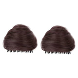 Maxbell Space Buns Hair Pieces Thick Headdress for Dance Performances Cosplay Events Dark Brown
