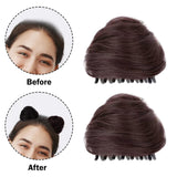 Maxbell Space Buns Hair Pieces Thick Headdress for Dance Performances Cosplay Events Dark Brown
