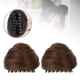 Maxbell Space Buns Hair Pieces Thick Headdress for Dance Performances Cosplay Events Light Brown