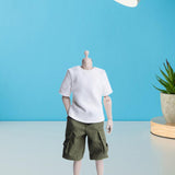 Maxbell 1:6 Scale Male T Shirt Costume for Doll 12 inch Male Action Figures Dress up White