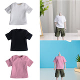 Maxbell 1:6 Scale Male T Shirt Costume for Doll 12 inch Male Action Figures Dress up White