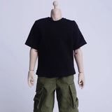 Maxbell 1:6 Scale Male T Shirt Costume for Doll 12 inch Male Action Figures Dress up Black
