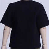 Maxbell 1:6 Scale Male T Shirt Costume for Doll 12 inch Male Action Figures Dress up Black