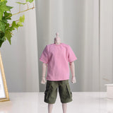 Maxbell 1:6 Scale Male T Shirt Costume for Doll 12 inch Male Action Figures Dress up Pink