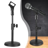 Maxbell Table Microphone Stand Round Base Sturdy Mic Holder for Concert Party Studio