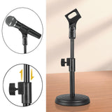 Maxbell Table Microphone Stand Round Base Sturdy Mic Holder for Concert Party Studio