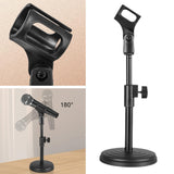 Maxbell Table Microphone Stand Round Base Sturdy Mic Holder for Concert Party Studio